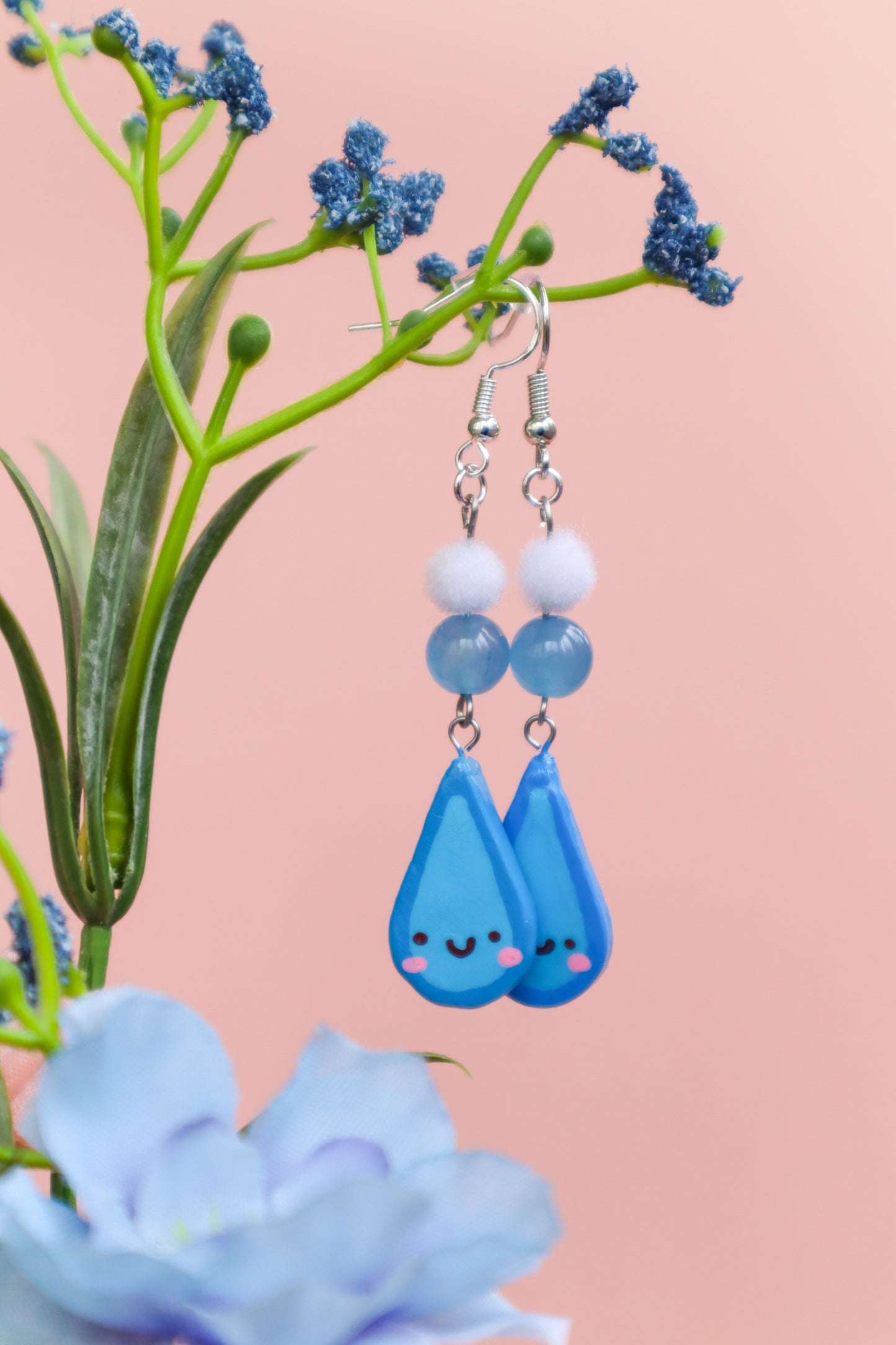 Handmade Clay RainDrop Earrings