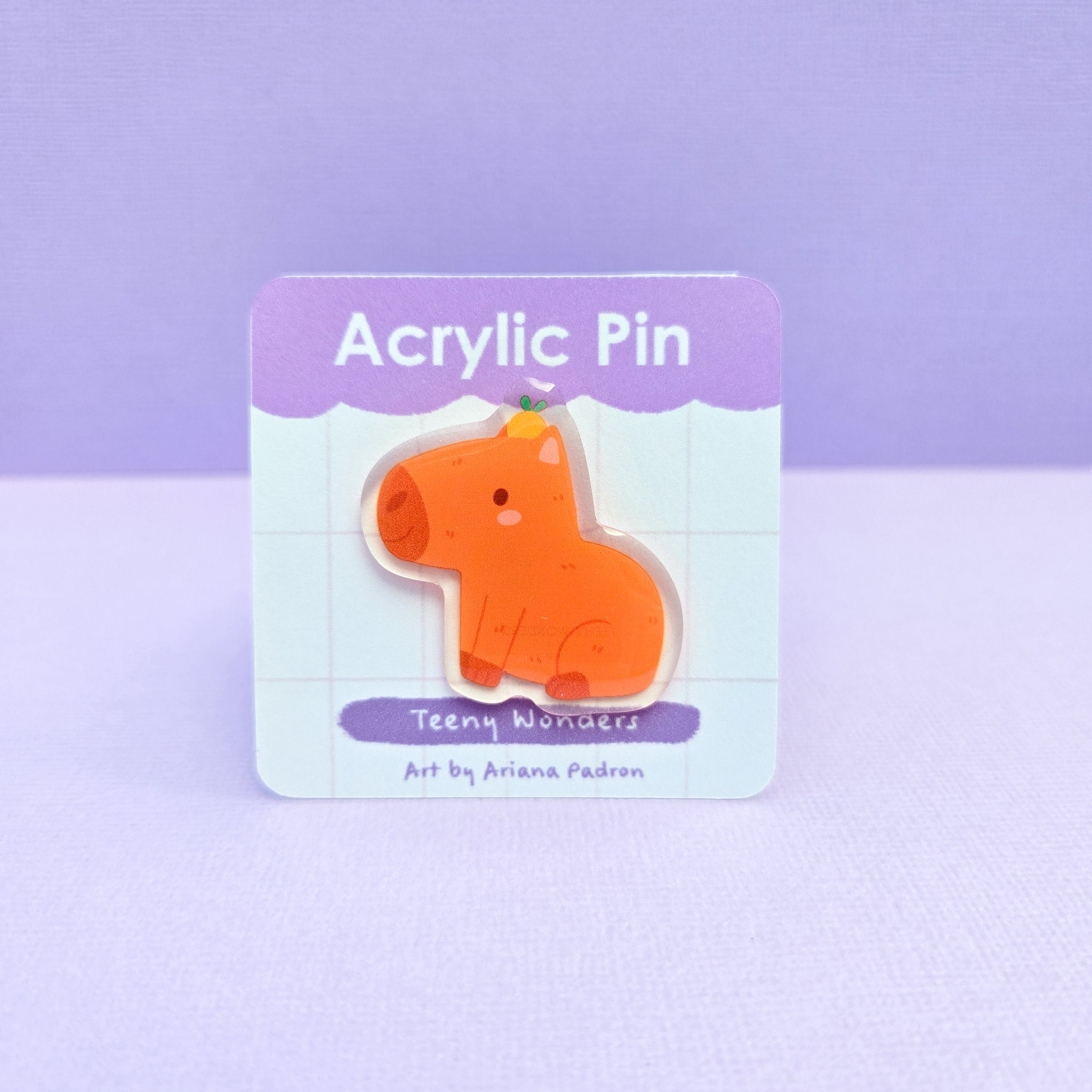 Capibara Pin Capybara Acrylic pin – Teeny Wonders