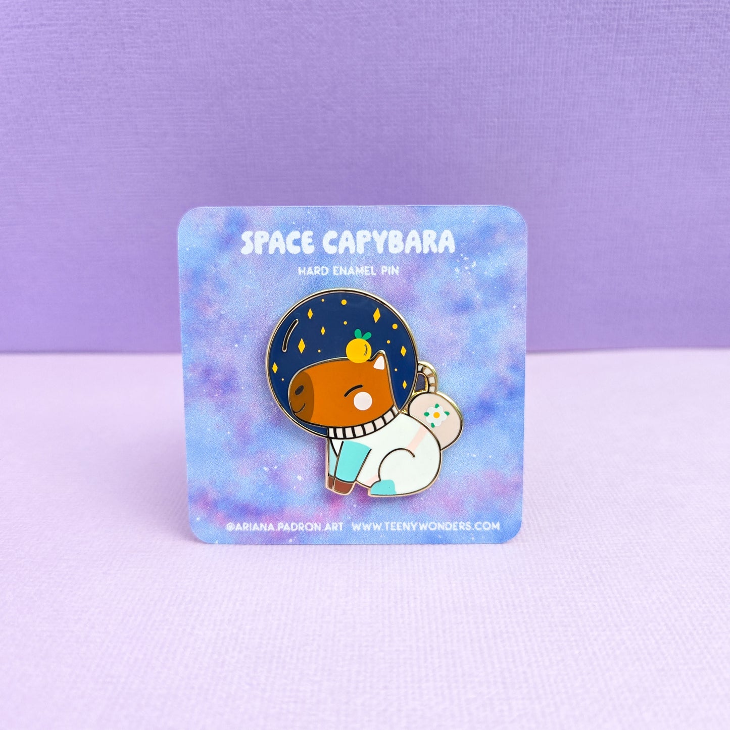 Space Capybara Enamel Pin