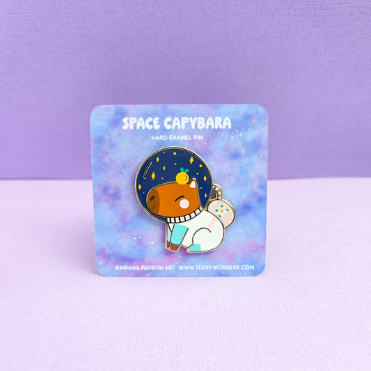 Space Capybara Enamel Pin